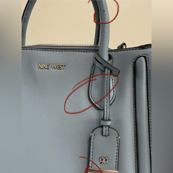👜 Nine West Aidenne Satchel Purse – Dusty Blue - Picture 10 of 10